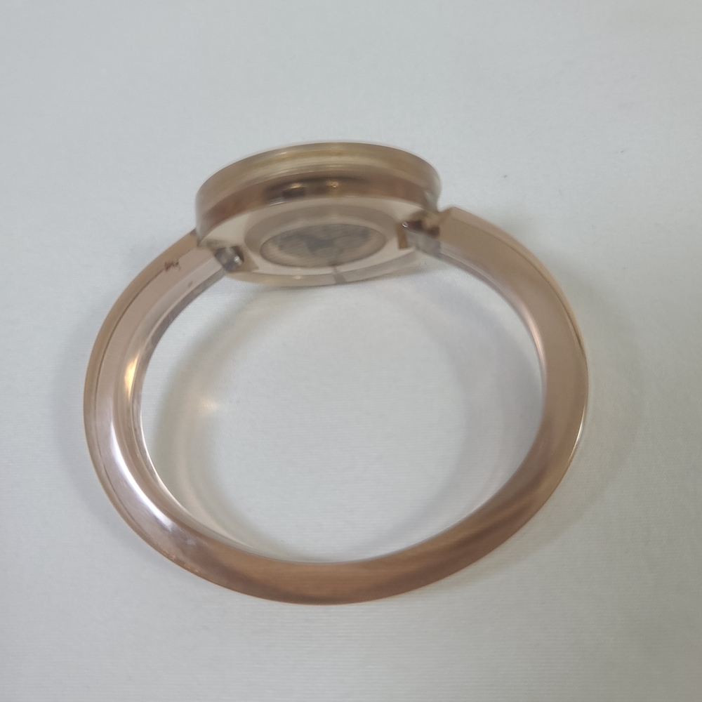 Rare Vintage Gucci Italy Women's Swiss Made Lucite Bangle Manual Wind Up Watch - Picture 6 of 14